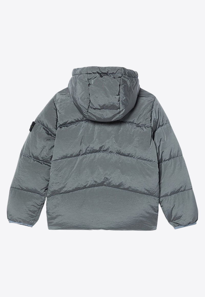 Stone Island Junior Boys Logo Patch Puffer Jacket Gray 811640819/P_STONE-V0064