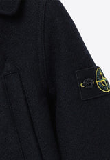 Stone Island Junior Boys Double-Breasted Wool-Blend Coat Blue 8116410-C36/P_STONE-V0M20