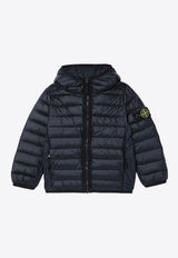 Stone Island Junior Boys Logo Patch Down Jacket Navy 8116411-B24/P_STONE-V0020