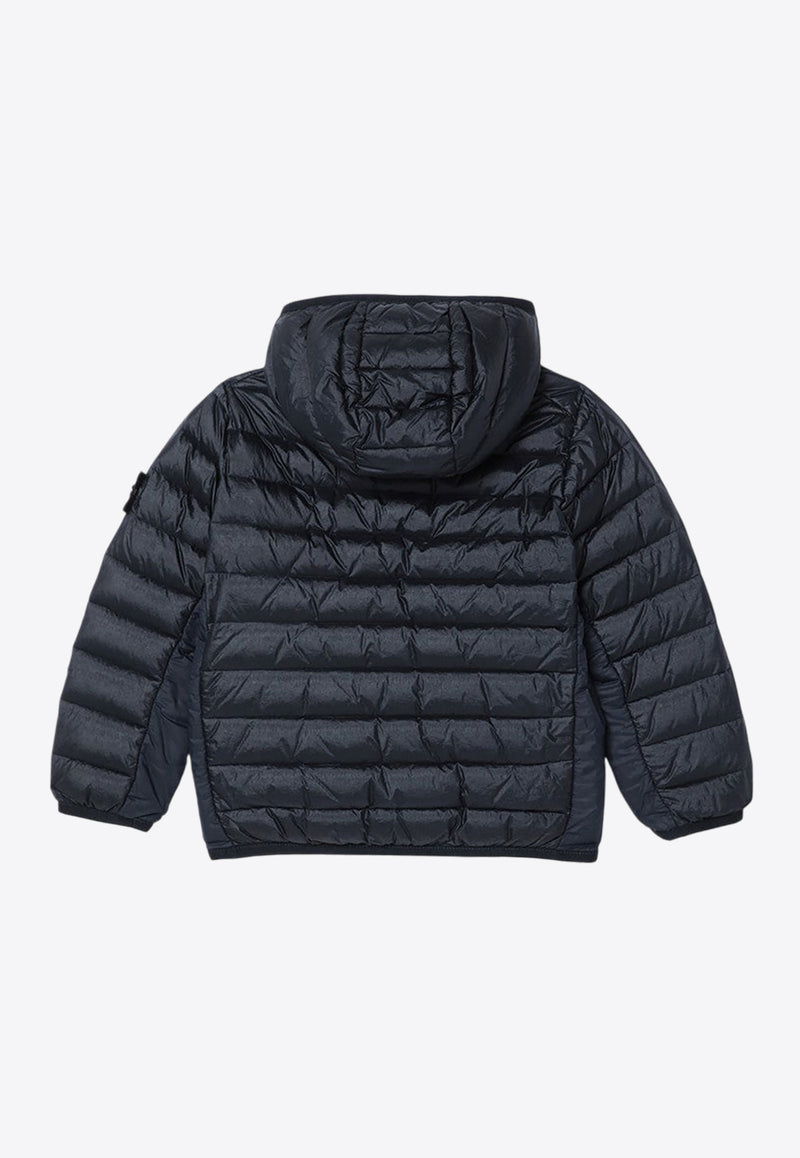 Stone Island Junior Boys Logo Patch Down Jacket Navy 8116411-B24/P_STONE-V0020