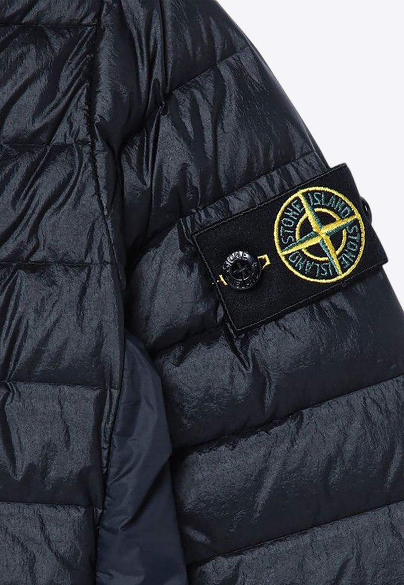 Stone Island Junior Boys Logo Patch Down Jacket Navy 8116411-B24/P_STONE-V0020