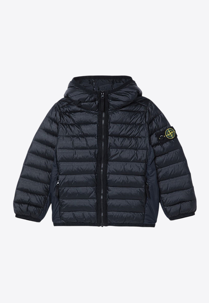 Stone Island Junior Boys Logo Patch Down Jacket Navy 8116411-C24/P_STONE-V0020