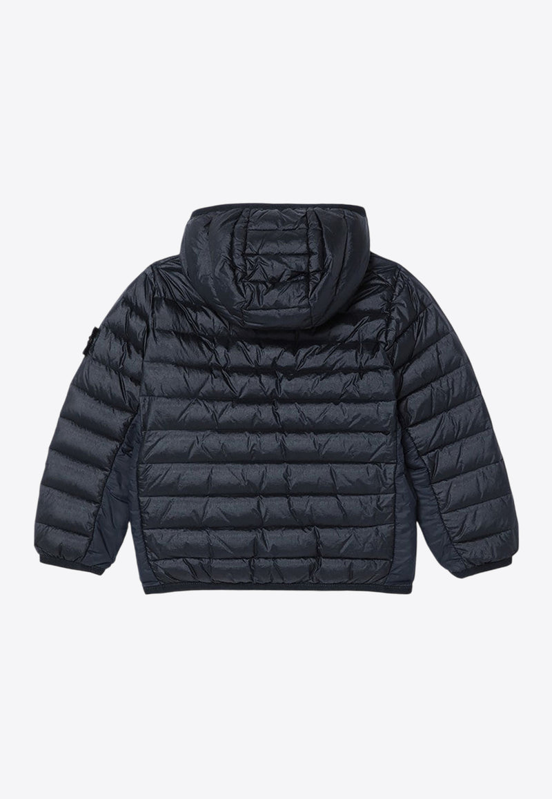 Stone Island Junior Boys Logo Patch Down Jacket Navy 8116411-C24/P_STONE-V0020