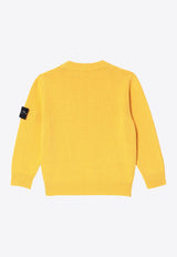 Stone Island Junior Boys Compass Patch Wool Sweater Yellow 8116502-CZ1/P_STONE-V0030