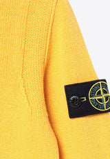 Stone Island Junior Boys Compass Patch Wool Sweater Yellow 8116502-CZ1/P_STONE-V0030