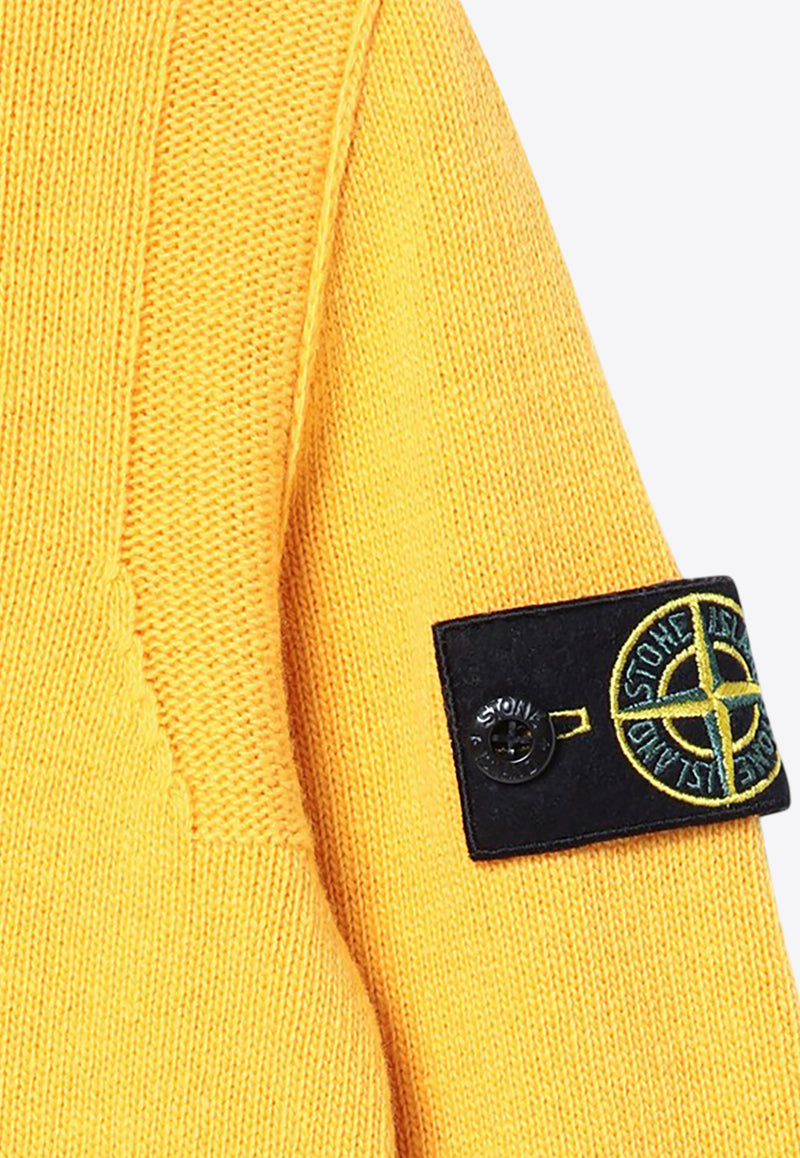 Stone Island Junior Boys Compass Patch Wool Sweater Yellow 8116502-DZ1/P_STONE-V0030