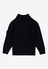 Stone Island Junior Boys Logo Patch Turtleneck Sweater Navy 8116504-BA2/P_STONE-V0020