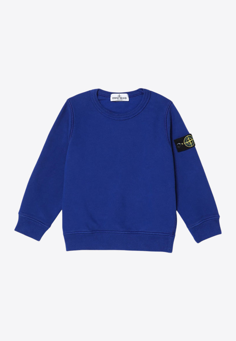 Stone Island Junior Boys Compass Patch Sweatshirt Blue 8116613-B20/P_STONE-V0022