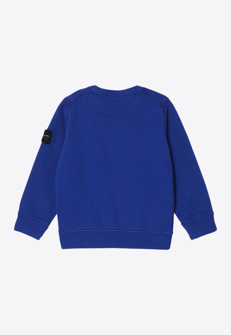 Stone Island Junior Boys Compass Patch Sweatshirt Blue 8116613-B20/P_STONE-V0022