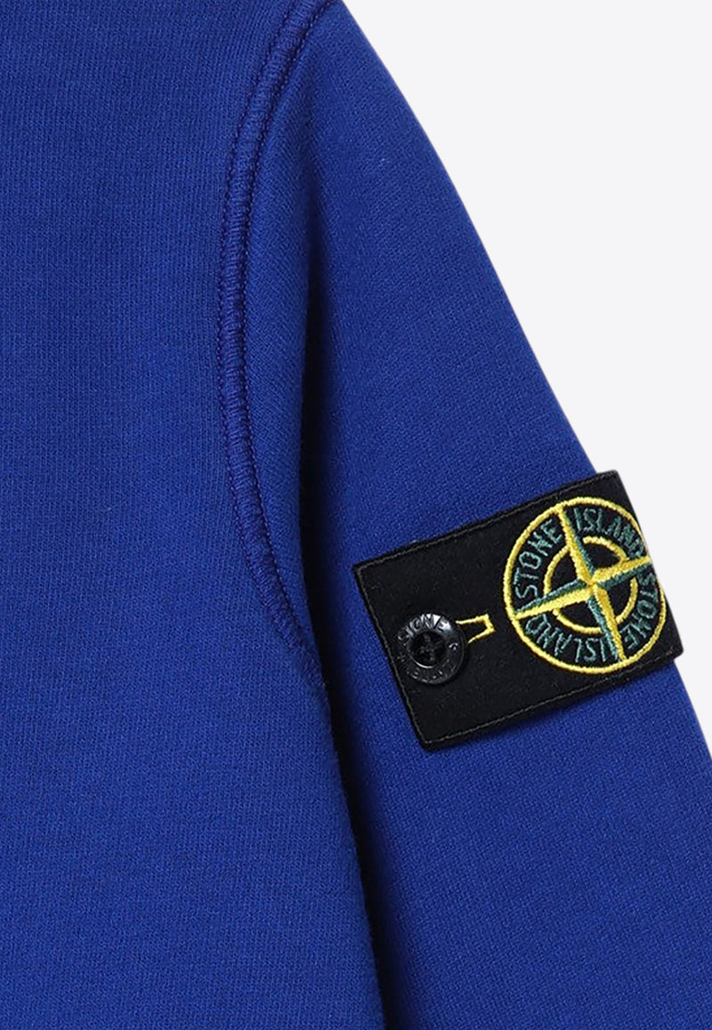 Stone Island Junior Boys Compass Patch Sweatshirt Blue 8116613-B20/P_STONE-V0022