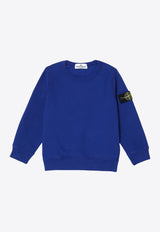 Stone Island Junior Boys Compass Patch Sweatshirt Blue 8116613-C20/P_STONE-V0022