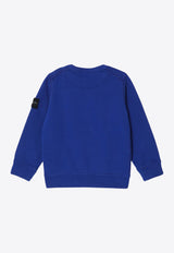 Stone Island Junior Boys Compass Patch Sweatshirt Blue 8116613-C20/P_STONE-V0022