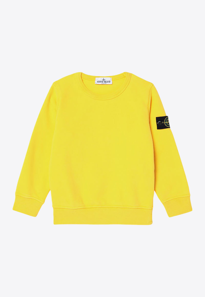 Stone Island Junior Boys Compass Patch Sweatshirt Yellow 8116613-C20/P_STONE-V0030