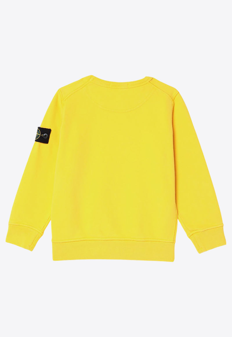 Stone Island Junior Boys Compass Patch Sweatshirt Yellow 811661320/P_STONE-V0030