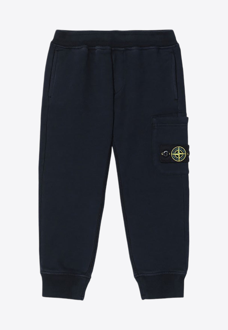 Stone Island Junior Boys Compass Patch Track Pants Blue 8116615-B20/P_STONE-V0020