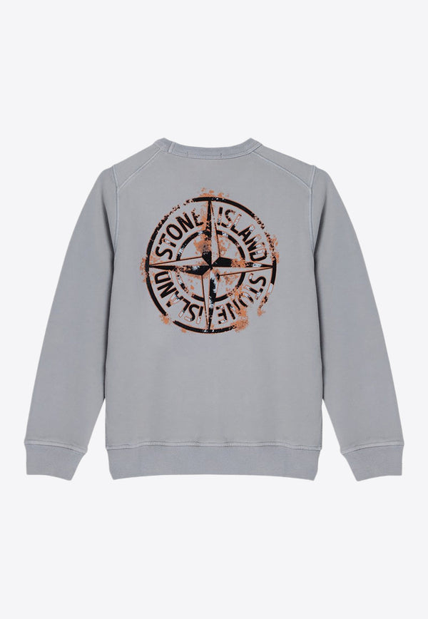 Stone Island Junior Boys Compass Print Sweatshirt Gray 8116621-B21/P_STONE-V0064