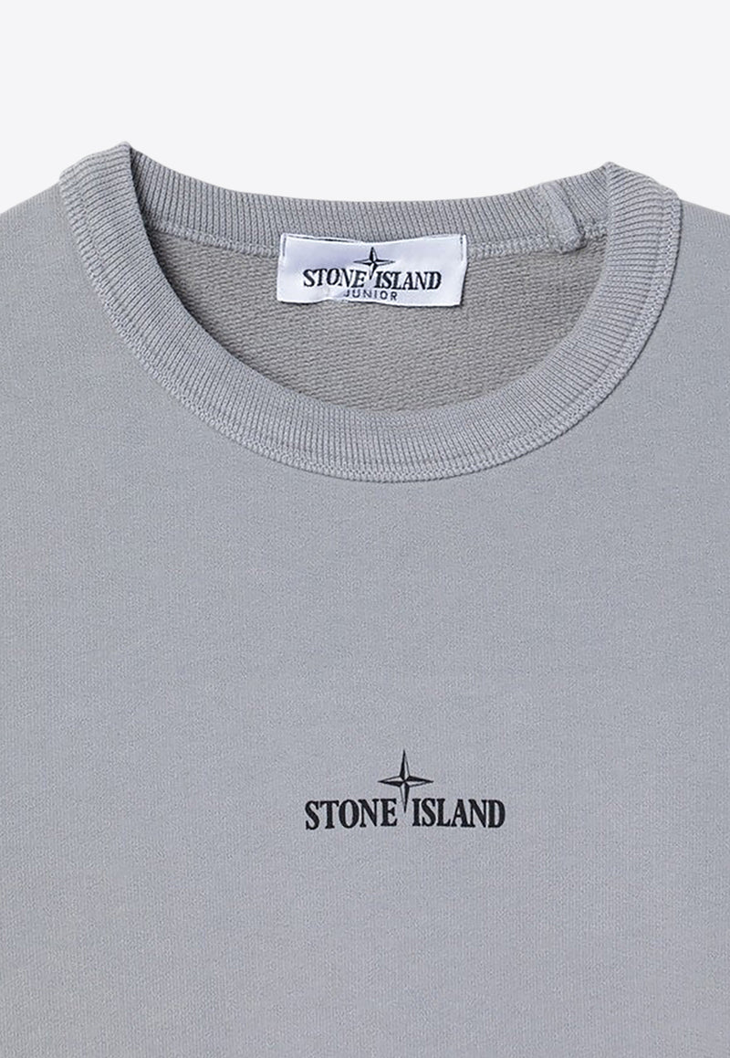 Stone Island Junior Boys Compass Print Sweatshirt Gray 8116621-B21/P_STONE-V0064