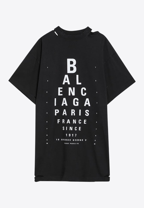 Balenciaga Optical Logo Oversized T-shirt Black 811688TRVU6/Q_BALEN-9034