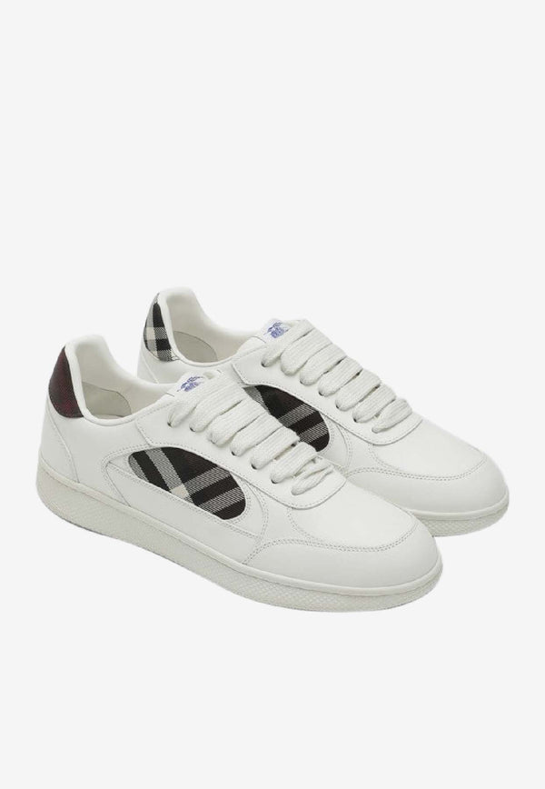 Burberry Leather and Check Low-Top Sneakers White 8116924161634/R_BURBE-C2205