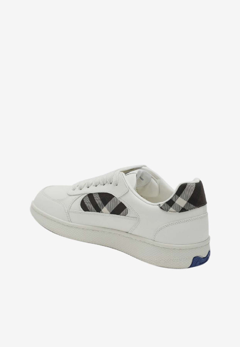 Burberry Leather and Check Low-Top Sneakers White 8116924161634/R_BURBE-C2205