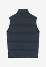 Stone Island Junior Boys Logo Patch Zip-Up Vest Navy 8116G0328NAVY