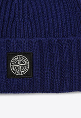 Stone Island Junior Boys Logo Patch Beanie Blue 8116N03Z3/P_STONE-V0022