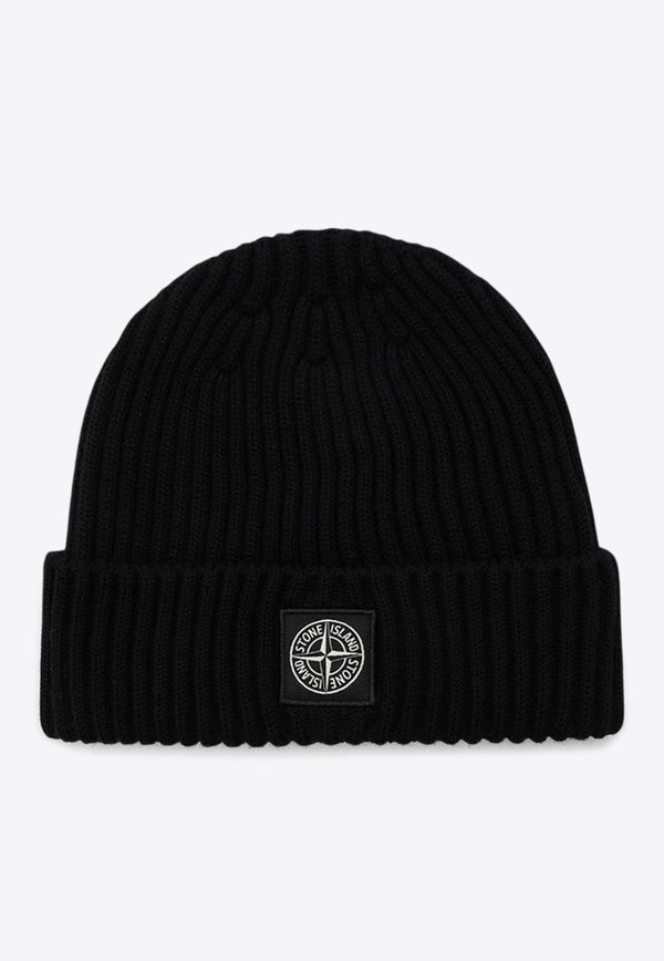 Stone Island Junior Boys Logo Patch Beanie Navy 8116N07C3/P_STONE-V0020