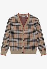 Burberry Kids Girls Signature Check Wool Cardigan Beige 8117179171210/S_BURBE-B9368