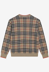 Burberry Kids Girls Signature Check Wool Cardigan Beige 8117179171210/S_BURBE-B9368