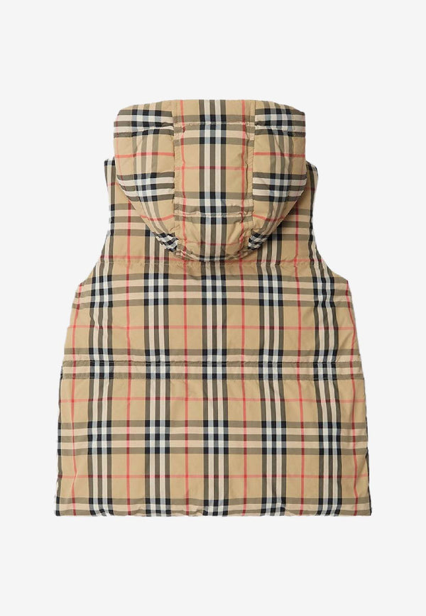 Burberry Kids Boys Signature Check Down Vest Beige 8117224171436/S_BURBE-B9368