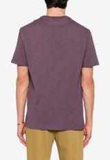 Golden Goose DB Logo Print Crewneck T-shirt Purple GMP01220P001858_45345