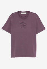 Golden Goose DB Logo Print Crewneck T-shirt Purple GMP01220P001858_45345