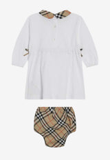Burberry Kids Baby Girls Check-Trimmed Dress White 8117493166725/S_BURBE-A1464