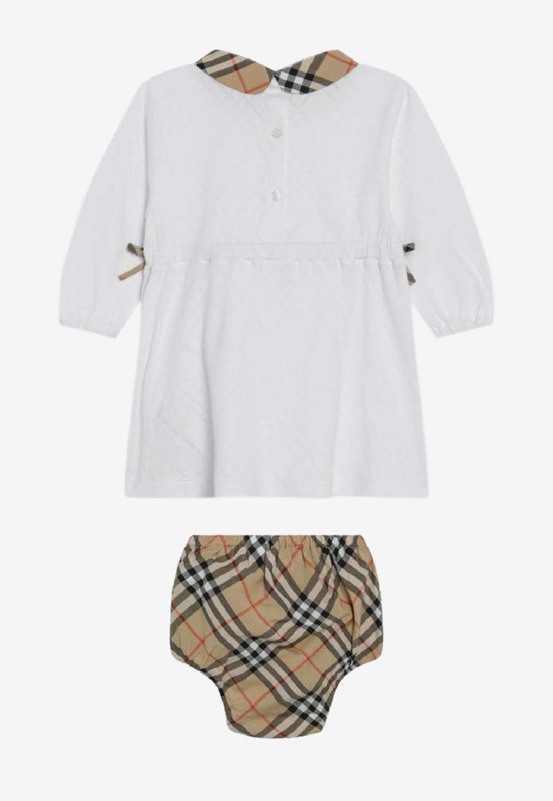 Burberry Kids Baby Girls Check-Trimmed Dress White 8117493166725/S_BURBE-A1464