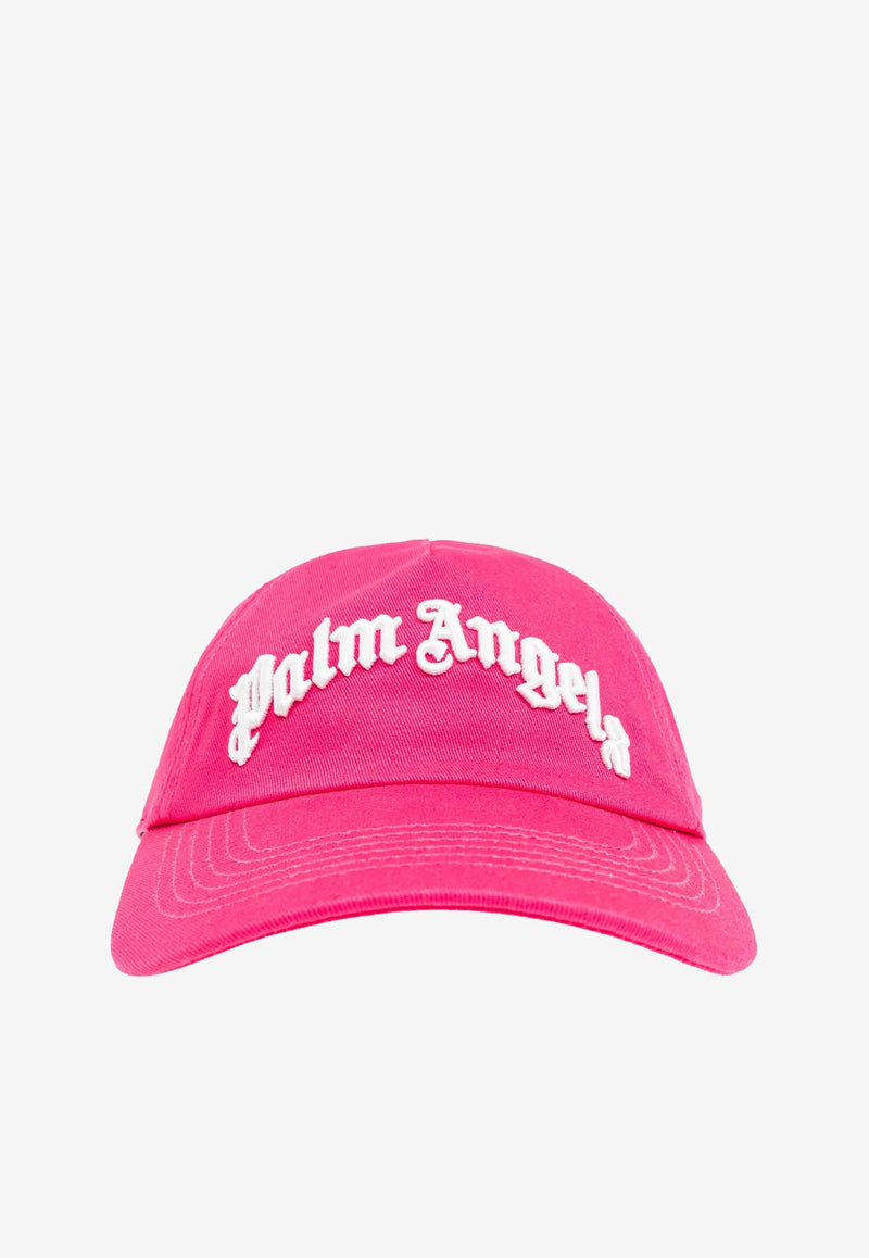 Palm Angels Logo Embroidered Baseball Cap Pink PWLB036S25FAB001_323C