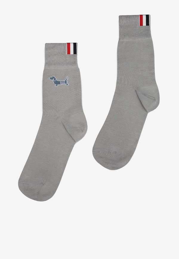 Thom Browne Hector Jacquard Socks Gray FAS220AY3012_055