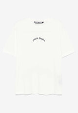 Palm Angels Curved Logo Crewneck T-shirt White PMAA089S25JER004_0310