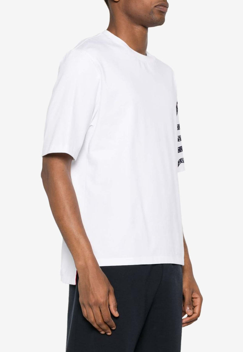 Thom Browne Snake 4-bar Crewneck T-shirt White MJS278E01454_100