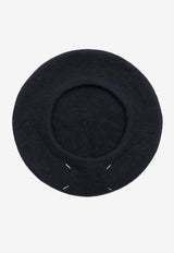 Maison Margiela Four Stitch Logo Wool Beret Navy S50TC0075M13115_511