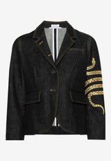 Thom Browne Snake 4-bar Denim Blazer Blue FBC812EE1184_420