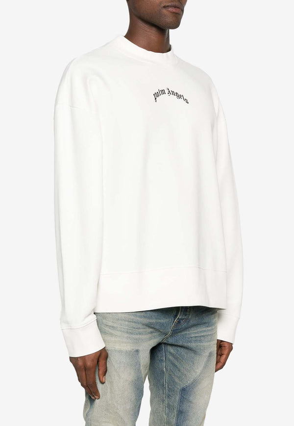 Palm Angels Curved Logo Sweatshirt White PMBA080S25FLE001_0310