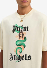 Palm Angels Ivy Pin Up Crewneck T-shirt Ivory PMAA001S25JER007_0B10