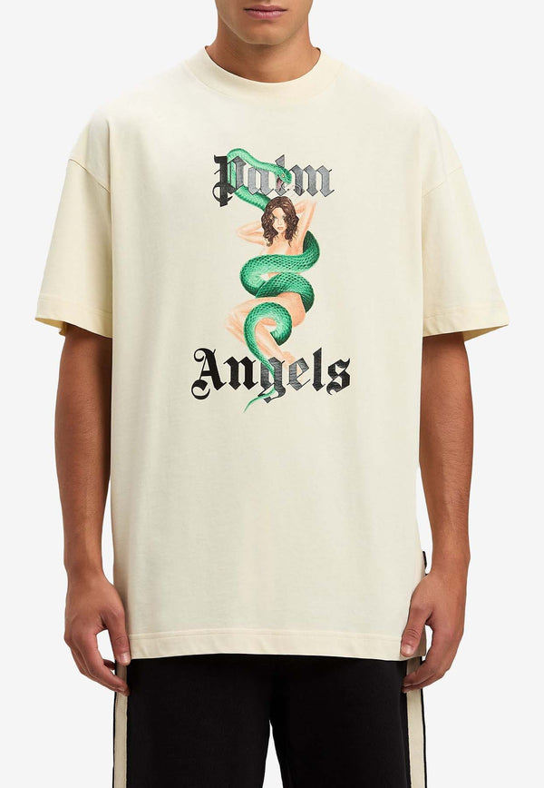 Palm Angels Ivy Pin Up Crewneck T-shirt Ivory PMAA001S25JER007_0B10