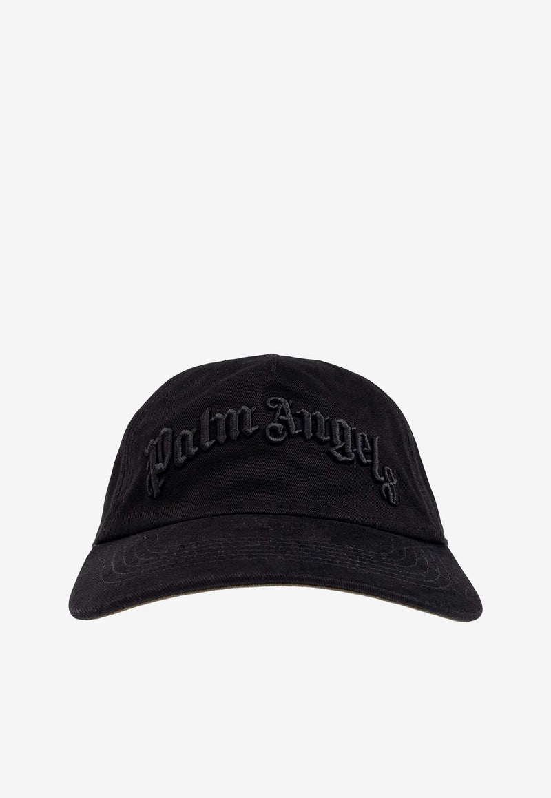 Palm Angels Logo Embroidered Baseball Cap Black PWLB036S25FAB001_1010