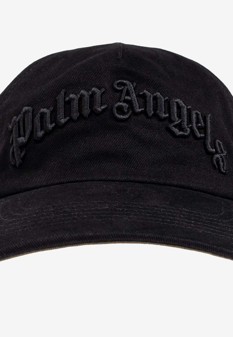 Palm Angels Logo Embroidered Baseball Cap Black PWLB036S25FAB001_1010