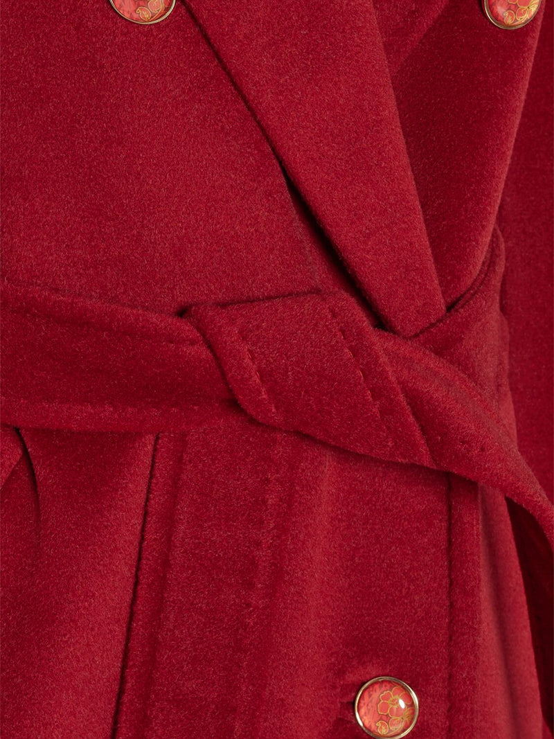 Max Mara Ticino Double-Breasted Coat Red 2511011021600TICINO_011