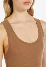 Max Mara Eliadi Ribbed Wool Tank Top Camel 2511361021600ELIADI_005