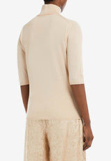 Max Mara Cecina Turtleneck Wool Knit Top Cream 2511361081600CECINA_002