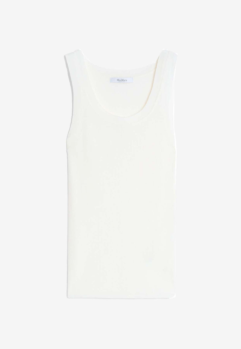 Max Mara Eliadi Ribbed Wool Tank Top White 2511361021600ELIADI_001