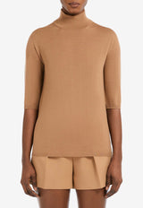 Max Mara Cecina Turtleneck Wool Knit Top Camel 2511361081600CECINA_005